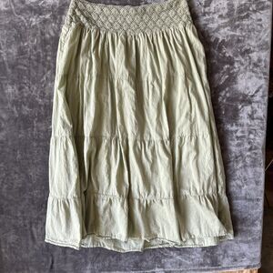 Tiered Maxi Skirt Women’s Size XL Sage Green Bohemian Hippie Prairie